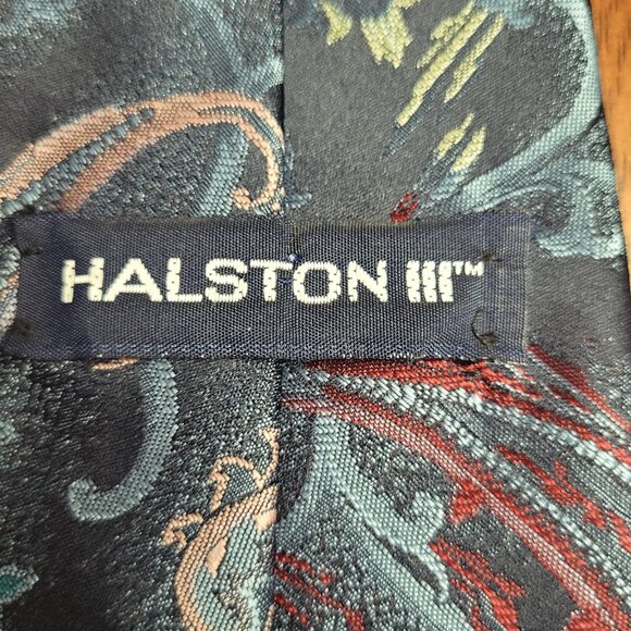 Halston III ~ Poly/Silk Blend ~ Paisley Print Necktie ~ Excellent Condition - Picture 7 of 8
